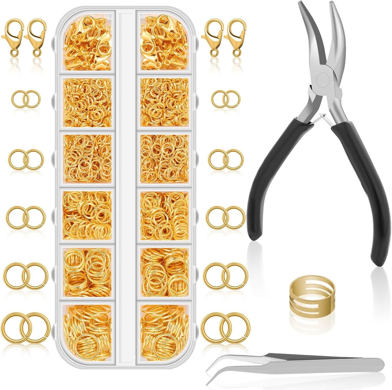 1200PCS Gold Jump Rings for Jewelry Making – Small Size Jewelry Repair and DIY Craft Supplies